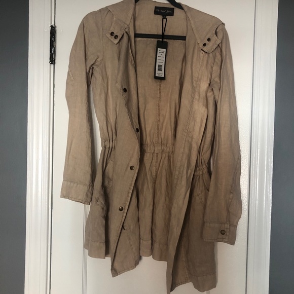 Michael Stars Anorak Linen Jacket in Sandstone - Picture 5 of 7